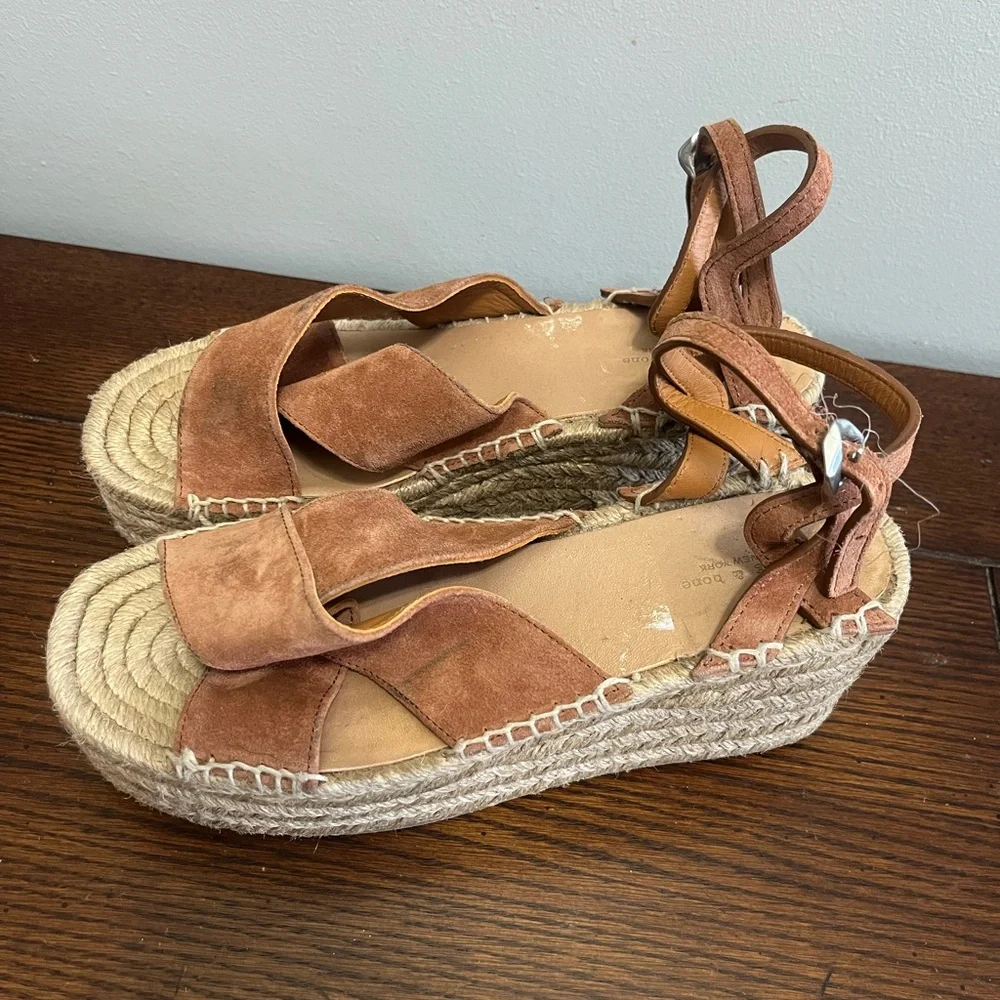 Rag & Bone Henna suede Hera brown wedge‎ size 7